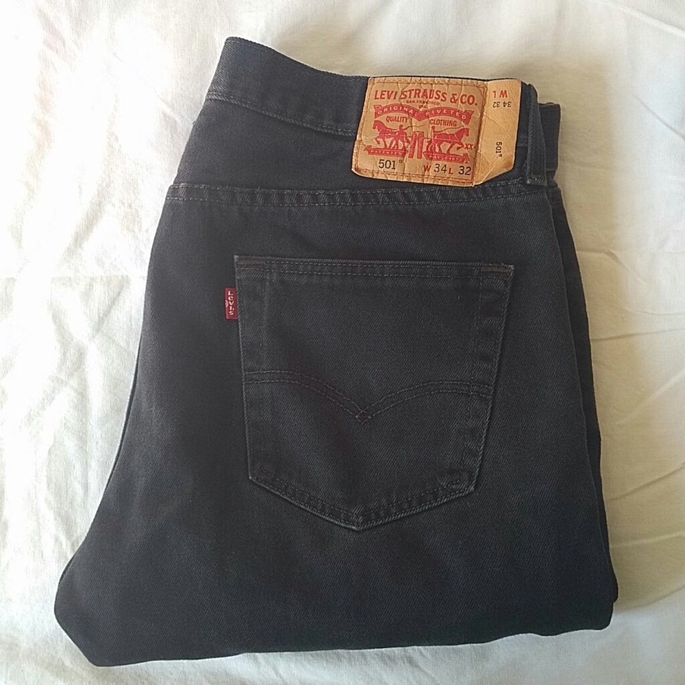 LEVI'S - classic black cotton 501 jeans